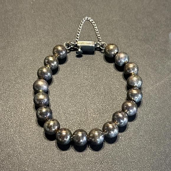 Silpada Jewelry - Silpada Sterling Silver Bead Bracelet 925 Signed Safety Chain Fits 7"